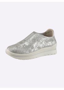 Slipper Heine, Damen, Gr. 40, silberfarben, Synthetik, Schuhe Slipper