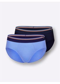 w&auml;schepur Slip W&Auml;SCHEPUR, Herren, Gr. 6, 2 Stk., marine, himmelblau, 95% Baumwolle, 5% Elasthan, Unterhosen Slip
