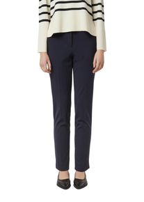 Stoffhose comma, Damen, Gr. 36, N-Gr, navy, Web, Obermaterial: 50% Viskose, 42% Polyamid, 8% Elasthan, unifarben, gerade, unten schmal lang, Hosen Stoffhose, mit Bundfalte und Viskose-Stretch