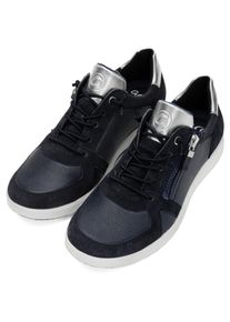 Slip-On Sneaker Ara "ROMA", Damen, Gr. 9 (43), dunkelblau, silberfarben, Textil, Veloursleder, kontrastfarbene Details, Schuhe Slip-On Sneaker, Freizeitschuh, Halbschuh, Schn&uuml;rschuh in Komfortweite H (=sehr weit)