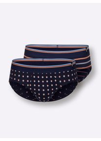 w&auml;schepur Slip W&Auml;SCHEPUR, Herren, Gr. 5, 2 Stk., marine, getupft, marine, gestreift, 95% Baumwolle, 5% Elasthan, Unterhosen Slip