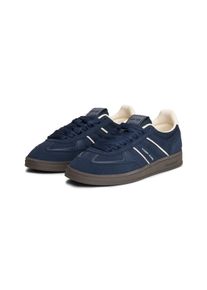 Plateausneaker Tommy Jeans "THE GREENWICH EDGE SUEDE", Damen, Gr. 39, dunkelblau, wei&szlig;, Lederimitat, Textil, Veloursleder, kontrastfarbene Details, Schuhe Plateausneaker, Freizeitschuh, Halbschuh, Schn&uuml;rschuh mit gepolstertem Schaftrand