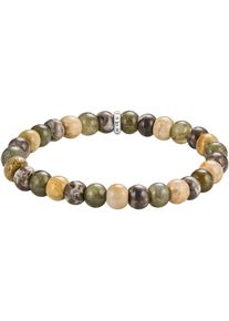 Armband Thomas Sabo "Bead Armband" Gr. 21, silber (silberfarben, gr&uuml;n, natur, gr&uuml;n, natur), Armb&auml;nder, Damen, 21, Silber 925 (recycelt), Armband, mit Labradorit, Jaspis