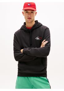 Kapuzensweatshirt Tommy Jeans "TJM REGULAR ENTRY SIGN", Herren, Gr. M, schwarz, Sweatware, Obermaterial: 100% Baumwolle, unifarben, regular fit normal, Rundhals, eingesetzt Rippb&uuml;ndchen, Sweatshirts Kapuzensweatshirt, Regular fit mit Kapuze