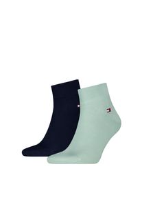 Kurzsocken Tommy Hilfiger "TH MEN QUARTER 2P", Herren, Gr. 39-42, fresh gr&uuml;n, Baumwollmischung, normal, Socken Kurzsocken, weicher, elastischer Rippenbund, klassisches Tommy Hilfiger Logo