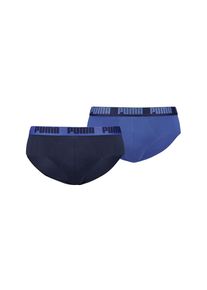 Slip Puma "Puma MEN EVERYDAY BRIEFS 2P", Herren, Gr. L, navy, royal sapphire, Jersey, Obermaterial: 95% Baumwolle, 5% Elasthan, eng, Unterhosen Slip, mit Logobund