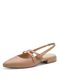 Slingpumps Marco Tozzi, Damen, Gr. 36, braun, Lederimitat, unifarben, Schuhe Slingpumps, Businessschuh, Abendschuh, mit komfortabler Feel Me-Ausstattung