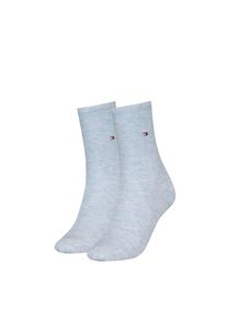 Socken Tommy Hilfiger "TH WOMEN SOCK CASUAL 2P", Damen, Gr. 35-38, light blau melange, Baumwollmischung, Elasthan, Polyamid, elastisch, Socken Socken, mit flacher Zehennaht