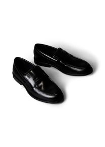 Loafer Calvin Klein "ESS RUBBER PENNY LOAFER POL LTH", Herren, Gr. 43, schwarz, Leder, unifarben, Schuhe Loafer, Schlupfschuh, Mokassin, ungeschn&uuml;rter Halbschuh