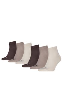 Kurzsocken Puma "Puma UNISEX QUARTER PLAIN 6P ECOM", Damen, Gr. 39-42, neutral, braun, Baumwolle, Baumwollmischung, Elasthan, Polyamid, elastisch, Socken Kurzsocken, mit Rippb&uuml;ndchen