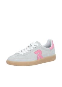 Sneaker RIEKER SPORT "San Diego Swing2GO", Damen, Gr. 39, blau (eisblau, rosa), Veloursleder, unifarben mit Farbeinsatz, Schuhe Sneaker, Retro-Sneaker, Freizeitschuh, Halbschuh mit herausnehmbarem Fu&szlig;bett