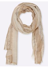 Modeschal Heine, Damen, sand, Polyester, gemustert, Modet&uuml;cher Modeschal