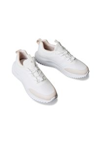 Slip-On Sneaker Calvin Klein Jeans "EVA RUNNER LACEUP SOCK MAT MIX", Damen, Gr. 42, wei&szlig;, silberfarben, Lederimitat, Textil, unifarben mit Farbeinsatz, Schuhe Slip-On Sneaker, Schlupfschuh, Halbschuh, Feizeitsneaker mit Anziehlasche
