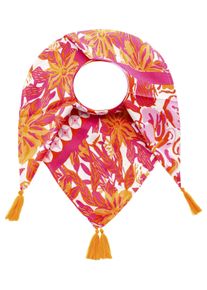 Modetuch Zwillingsherz "Hawaii Blume", Damen, orange, Viskose, Modet&uuml;cher Modetuch, mit Tasseln und farbenfrohem Blumenmuster