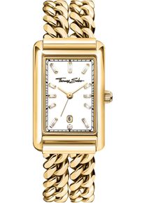 Quarzuhr Thomas Sabo "Bold Elegance", gold (goldfarben), Armbanduhren, Damen, Quarzuhr, Armbanduhr, Damenuhr, Edelstahlarmband, analog, Tag, Zirkonia (synth.)