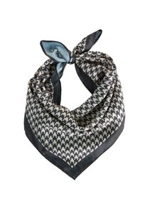Nickituch Laura Scott, Damen, schwarz (hellbraun, schwarz), Satin, Polyester, Hahnentrittmuster, bedruckt, gemustert, Modet&uuml;cher Nickituch, mit modischem Hahnentritt-Allover-Druck - NEW