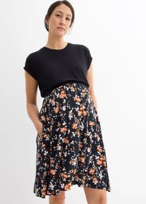 bonprix 2-in-1 Umstands- und Stillkleid mit Taschen, schwarz, Gr.44/46 (L), Jerseykleid f&uuml;r die Schwangerschaft und Stillzeit