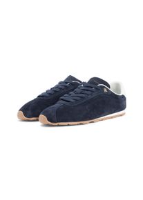 Sneaker Tommy Hilfiger "TH BELLA LOW RUNNER SUEDE", Damen, Gr. 39, dunkelblau, Veloursleder, unifarben mit Farbeinsatz, Schuhe Sneaker, Halbschuh, Schn&uuml;rer, Freizeitschuh mit kontrastfarbenem Fersenbesatz