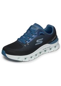 Slip-On Sneaker Skechers "GLIDE-STEP PRO-WAVERRA", Herren, Gr. 39, schwarz, blau, Synthetik, Textil, Schuhe Slip-On Sneaker, Laufschuh, Sportschuh in veganer Verarbeitung