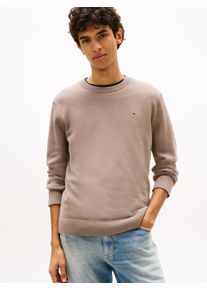 Strickpullover Tommy Jeans "TJM SLIM FIT LIGHT SWEATER", Herren, Gr. 3XL, ivy mink, Strick, Obermaterial: 100% Baumwolle, unifarben, slim fit normal, Rundhals, eingesetzt Rippstrickb&uuml;ndchen, Pullover Strickpullover, Slim fit mit Rundhalsausschnitt