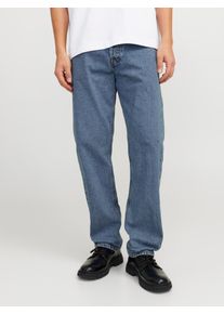 Jack & Jones Relax-fit-Jeans JACK & JONES "JJICHRIS JJORIGINAL SQ 735 LN", Herren, Gr. 34, L&auml;nge 34, blau denim, Denim/Jeans, Obermaterial: 100% Baumwolle, Abriebeffekte, regular fit normal, Jeans Relax-fit-Jeans