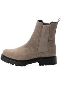 Ankleboots sheego, Damen, Gr. 37, XXL-Schaft, grau (taupe), Lederimitat, Schuhe Ankleboots