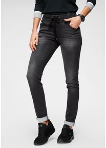 Jogg Pants Kangaroos, Damen, Gr. 46, N-Gr, schwarz (schwarz used), Denim/Jeans, Obermaterial: 59% Baumwolle, 40% Polyester, 1% Elasthan, figurbetont lang, Jeans Jogg Pants, entspannte Passform, Topseller