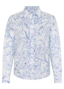 Langarmbluse Gant "FLORAL PRINT CTN VOILE", Damen, Gr. 46, wei&szlig;, Web, Obermaterial: 100% Baumwolle, gemustert, regular fit, Manschette, Blusen Langarmbluse