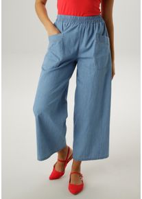 7/8-Jeans Aniston SELECTED, Damen, Gr. 36, N-Gr, beached, Web, Obermaterial: 100% Baumwolle, unifarben, l&auml;ssig geschnitten 7/8-L&auml;nge, Jeans 7/8-Jeans, weiter Oberschenkel und der weiter Beinverlauf - NEUE KOLLEKTION, Topseller