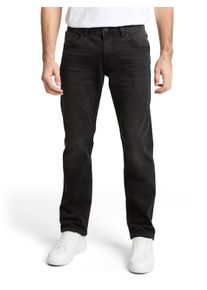 5-Pocket-Jeans Tom Tailor "MARVIN", Herren, Gr. 36, L&auml;nge 34, used schwarz stone schwarz denim, Denim/Jeans, Obermaterial: 75% Baumwolle, 20% Polyester, 3% Viskose, 2% Elasthan, straight fit, Jeans 5-Pocket-Jeans, mit kleinem Logo-Print