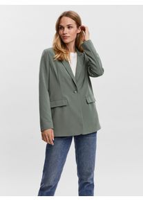V&eacute;ro Moda Longblazer VERO MODA "VMZELDA LS LOOSE BLAZER NOOS", Damen, Gr. 40, laurel wreath, Web, Obermaterial: 78% Polyester, 18% Viskose, 4% Elasthan, unifarben, loose fit Po-bedeckend, tiefer V-Ausschnitt, Blazer Longblazer, l&auml;ssige Form, 1-Knopf Verschluss
