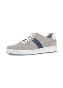 Sneaker Pius Gabor, Herren, Gr. 14 (49), beige kombiniert, Veloursleder, Schuhe Sneaker, Freizeitschuh, Halbschuh, Schn&uuml;rer mit Kontrastbes&auml;tze, Weite G