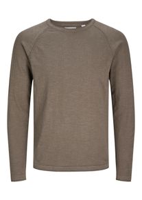 Jack & Jones Strickpullover JACK & JONES "JJBREEZE KNIT CREW NECK", Herren, Gr. M, falcon, Strick, Obermaterial: 100% Baumwolle, unifarben, regular fit, Rundhals, Pullover Strickpullover