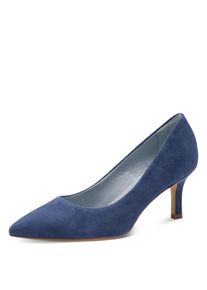Pumps Tamaris, Damen, Gr. 39, blau, Ziegenveloursleder, unifarben, Schuhe Pumps, Schlupfschuh, Abendschuh, Festtagsschuh in spitz zulaufender Form