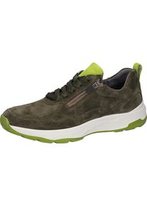 Waldl&auml;ufer Sneaker WALDL&Auml;UFER "H-TOM", Herren, Gr. 10 (44,5), khaki, hellgr&uuml;n, Veloursleder, unifarben mit Farbeinsatz, Schuhe Sneaker, Schn&uuml;rschuh, Komfortschuh in bequemer Schuhweite H (= sehr weit)