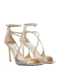 Jimmy Choo Sandalen - Azia 95 Sandals - Gr. 36,5 (EU) - in Grau - f&uuml;r Damen