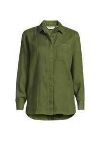 LANDS' END Bluse aus reinem Leinen, Damen,  Gr&uuml;n, Leinen, by Lands' End