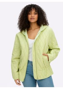 sheego Gro&szlig;e Gr&ouml;&szlig;en Steppjacke mit Kapuze und Kordelzug, pistazie, Gr&ouml;&szlig;e 44 - Damen