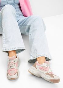 bonprix Chunky Sneaker mit leichter Sohle, beige, Gr.40, Sportlicher Chunky Sneaker mit Materialmix, aus Vegan