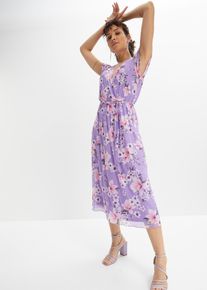 bonprix Midikleid aus Mesh, lila, Gr.44/46 (L), Modernes Kleid mit Bindeg&uuml;rtel