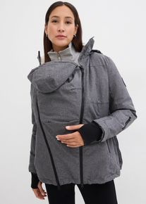 bonprix Kuschelige 3-in-1 Umstandsjacke und Tragejacke, grau, Gr.50, Kuschelig mit Teddyfleece gef&uuml;tterte Jacke f&uuml;r die Schwangerschaft und danach