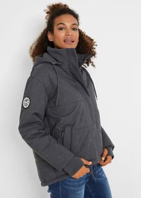 bonprix wasserabweisende Outdoor-Steppjacke Oversized, grau, Gr.46, Outdoor-Winterjacke mit Kapuze und verschlie&szlig;baren Taschen, &uuml;berschnittene Schulter, Oversize Fit