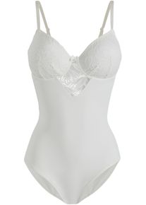 bonprix Medium Shape Body, wei&szlig;, Gr.75E, Der geschm&uuml;ckte Shape Body sorgt dank der mittleren Formkraft f&uuml;r einen flachen Bauch und Taille.