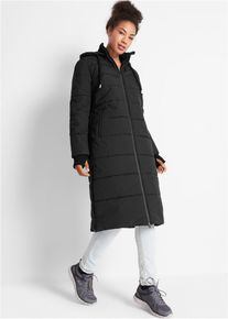 bonprix wasserabweisender Funktions-Outdoor-Steppmantel, schwarz, Gr.48, Warmer Funktions-Wintermantel mit kn&ouml;pfbaren Seitenschlitzen und verschlie&szlig;baren Taschen, weit geschnitten