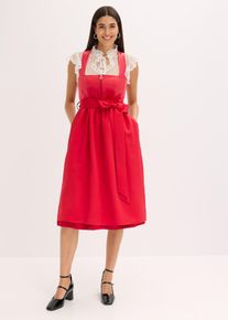 bonprix Dirndl mit Samt in Midil&auml;nge (2-tlg.Set), rot, Gr.52, traditionelles Dirndl mit hochwertigen Samtmieder und changierender Sch&uuml;rze. Der Rock ist mit einem angenehmen Baumwollfutter ausgestattet., aus Samt