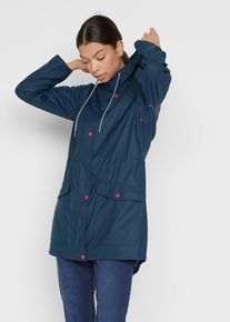 bonprix wasserabweisende Regenjacke, blau, Gr.36, Lange Regenjacke mit Kapuze, wasserabweisend