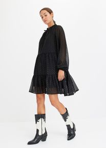 bonprix Tunika-Kleid mit Glitzereffekt, schwarz, Gr.36, modisches Tunika-Kleid mit Glitzereffekt