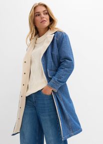 bonprix Denim-Wintermantel warm gef&uuml;ttert mit Teddy, blau, Gr.48, Denim-Wintermantel, warm gef&uuml;ttert mit Teddy, aus 100% Baumwolle