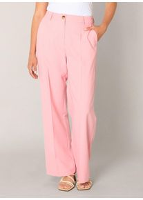 Bundfaltenhose Base Level "Yuna", Damen, Gr. 46, L&auml;nge 32, soft pink, Web, Obermaterial: 80% Polyester, 16% Viskose, 4% Elasthan, unifarben, normal lang, Hosen Bundfaltenhose, mit Bundfalte und weitem Bein