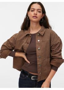 V&eacute;ro Moda Jeansjacke VERO MODA "VMJAMIE LS DENIM SHACKET MIX NOOS", Damen, Gr. L, carafe detail:washed, Denim/Jeans, Obermaterial: 80% Baumwolle, 20% Polyester, loose fit normal, Jacken Jeansjacke, Baumwollmischung